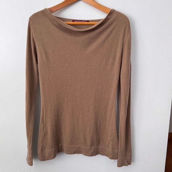 Comptoir Des Cotonniers flawed 100% cashmere sweater tan Size Small - Picture 1 of 11